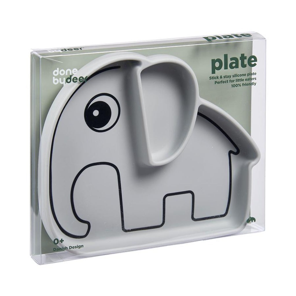 Plato Stick&Stay silicona elefante - Gris - Done by Deer