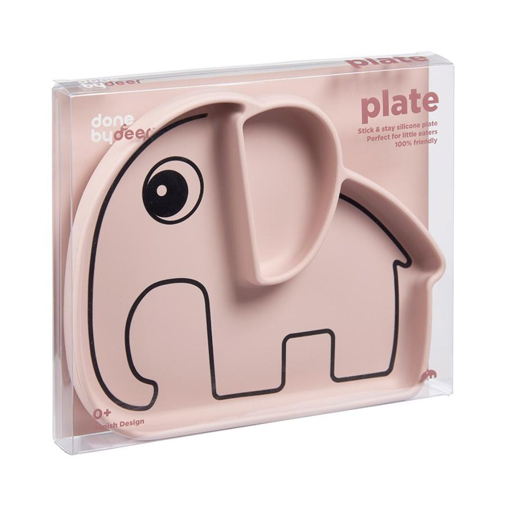 Plato Stick&Stay silicona elefante-  Rosa - Done by Deer