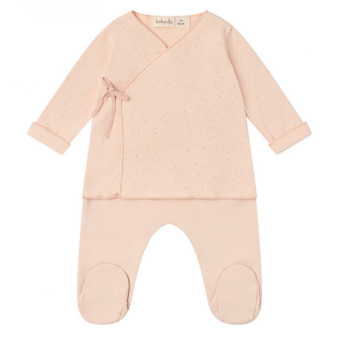 Primera puesta bebé -Jubón + polaina  Nuit rosa 1 mes - Baby Clic