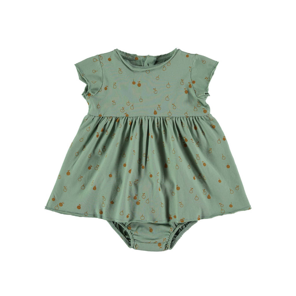 Vestido con culotte Apple verde- Baby Clic