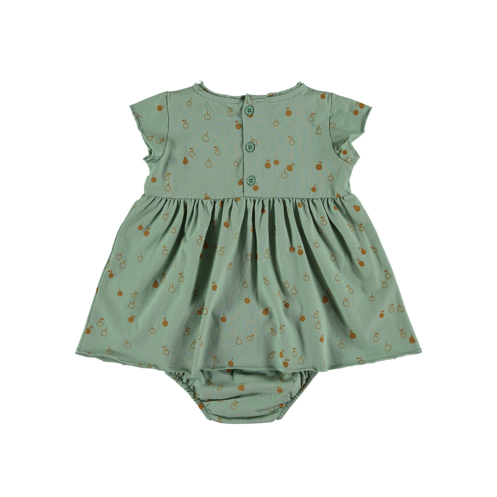 Vestido con culotte Apple verde- Baby Clic